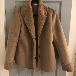 Faux suede/shearling coat